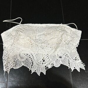 Fashion Nova White Cropped Embellished Camisole